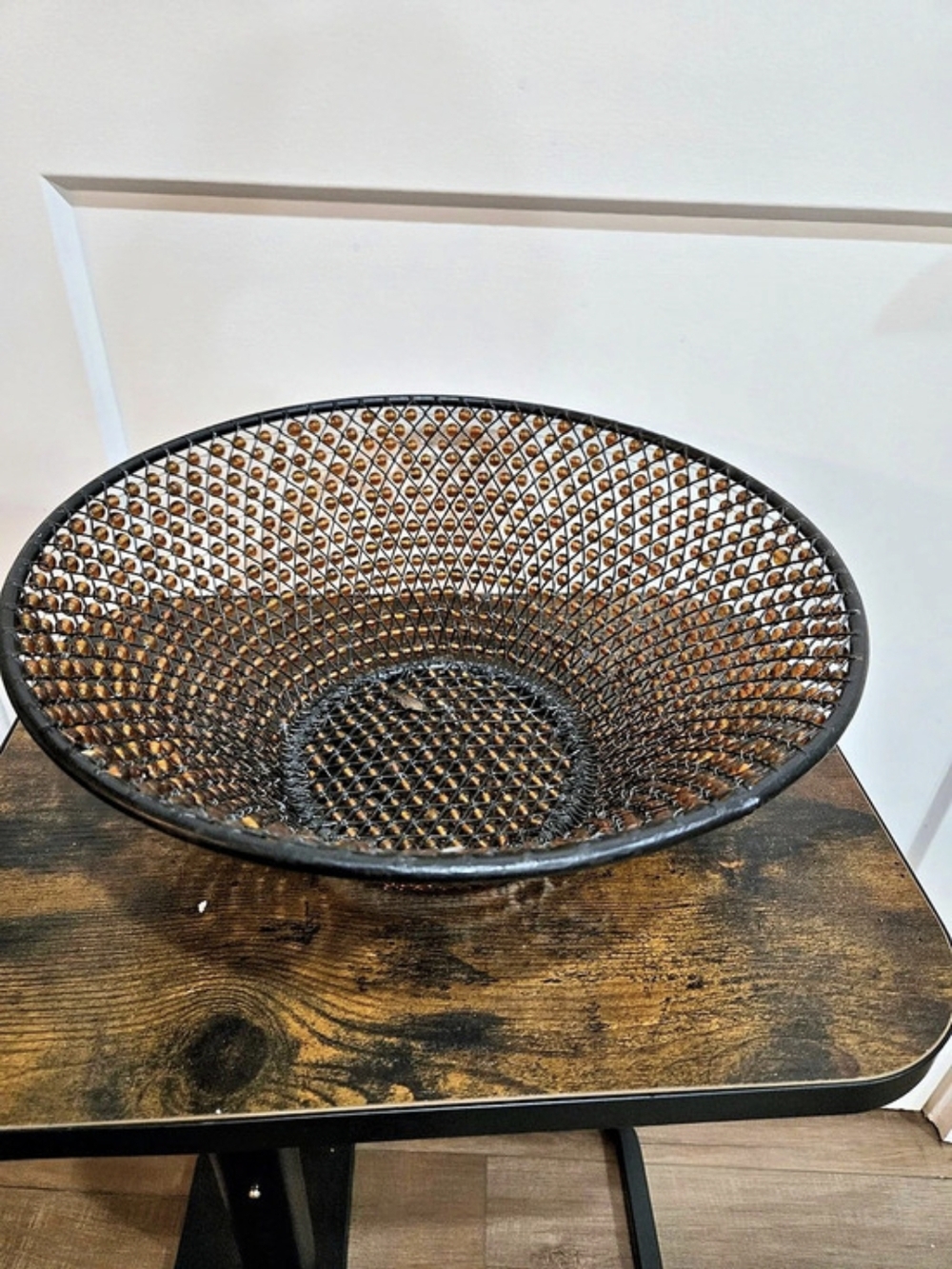 Vintage Black Wire Mesh Centerpiece Bowl